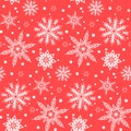 Winter pattern with various falling snowflakes Royalty Free Stock Photo