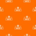 Winter pattern vector orange Royalty Free Stock Photo