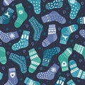 Winter pattern from warm socks