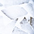 Winter pavement background. Snow covered wild stone paving tiles Royalty Free Stock Photo