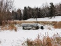 winter in Pavlovsky Park snow trees frozen river Royalty Free Stock Photo