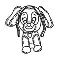 Winter Paw Patrol Skye Toy for Kids Icon. Doodle Hand Drawn or Outline Icon Style