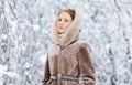 Winter and people concept - beautiful woman in winter