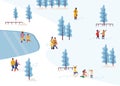 Winter people - Snow park illustration