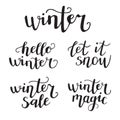 Vector hand lettering illustration Winter time