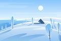 Winter picturesque landscape vector illustration