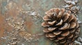 Winter Pine Cone On Textured Metallic Background Royalty Free Stock Photo