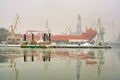 Winter in the port. Royalty Free Stock Photo