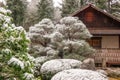 Winter in Portland Japanese Garden Royalty Free Stock Photo