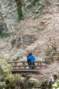 Winter in Portland Japanese Garden Royalty Free Stock Photo