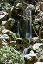 Winter in Portland Japanese Garden Royalty Free Stock Photo