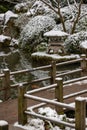 Winter in Portland Japanese Garden Royalty Free Stock Photo