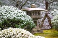 Winter in Portland Japanese Garden Royalty Free Stock Photo