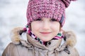 Winter portrait of adorable small