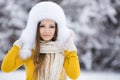 Winter portrait of a very beautiful woman Royalty Free Stock Photo