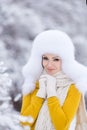 Winter portrait of a very beautiful woman Royalty Free Stock Photo