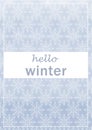 Winter postcard layouts in blue with an inscription. Royalty Free Stock Photo