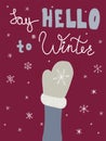 Winter Poster. Clothes postcard. Season lettering. Royalty Free Stock Photo