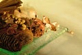 Winter pot pourri on glass dish