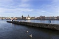 View on winter Prague Old Town with Charles Bridge, Czech Republic Royalty Free Stock Photo
