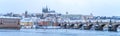 Winter Prague Panoramic Cityscape Royalty Free Stock Photo