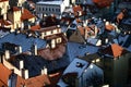 Winter Prague roofs Royalty Free Stock Photo