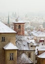 Winter Prague. The top view.