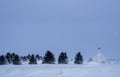 Winter Prairie Church Royalty Free Stock Photo