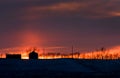 Winter Prairie Sunset Royalty Free Stock Photo