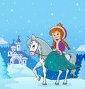 Winter princess riding horse 3