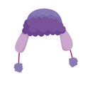 Winter purple hat warm accessory icon isolation