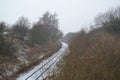 The Winter Rail Curve Royalty Free Stock Photo