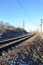 Winter railroad landscape Royalty Free Stock Photo