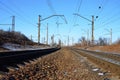 Winter railroad landscape Royalty Free Stock Photo