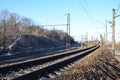 Winter railroad landscape Royalty Free Stock Photo