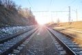 Winter railroad landscape Royalty Free Stock Photo