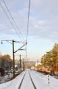 Winter railroad line