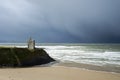 Winter rain storm approaching castle Royalty Free Stock Photo