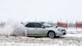 Winter Rally. Subaru Impreza wrx. Royalty Free Stock Photo