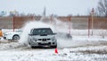 Winter Rally. Subaru Impreza wrx. Royalty Free Stock Photo