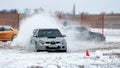 Winter Rally. Subaru Impreza wrx. Royalty Free Stock Photo