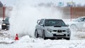 Winter Rally. Subaru Impreza wrx. Royalty Free Stock Photo