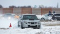 Winter Rally. Subaru Impreza wrx. Royalty Free Stock Photo