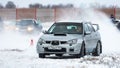 Winter Rally. Subaru Impreza wrx. Royalty Free Stock Photo