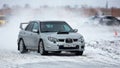 Winter Rally. Subaru Impreza wrx. Royalty Free Stock Photo