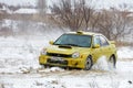 Winter Rally. Subaru Impreza wrx. Rostov-on-Don, Russia Royalty Free Stock Photo