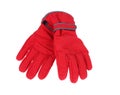 Winter red ski gloves