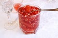 Winter red-white pomegranate-grapefruit dessert