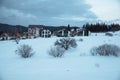 Winter resort landscape cottages Royalty Free Stock Photo