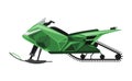 Winter ride on snowmobile. Motor sled, vehicle for extreme travelling on snow and ice, winter recreation. Vector